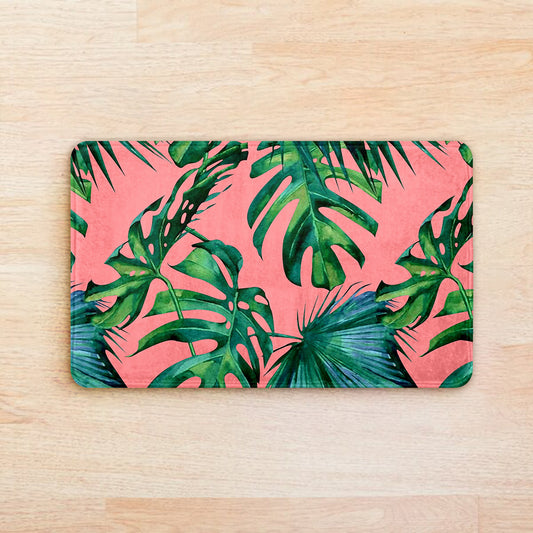 SuperSoft Pink Tropical Door Mat