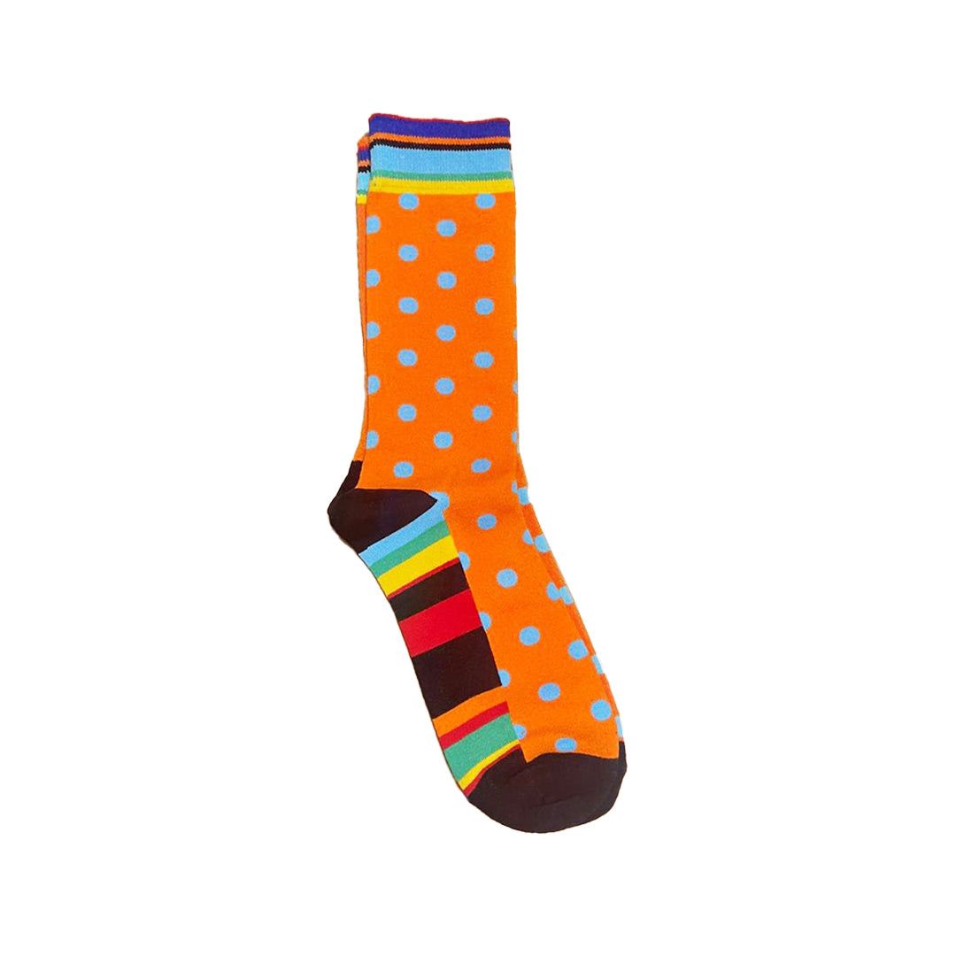 Orange with Blue Spots Crazy Socks