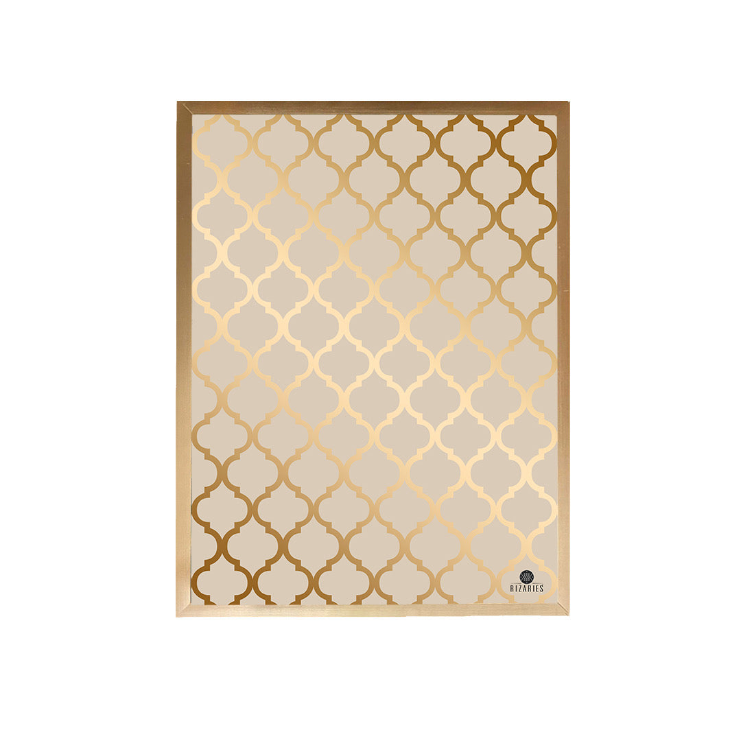 Beige Quatrefoil Wall Painting