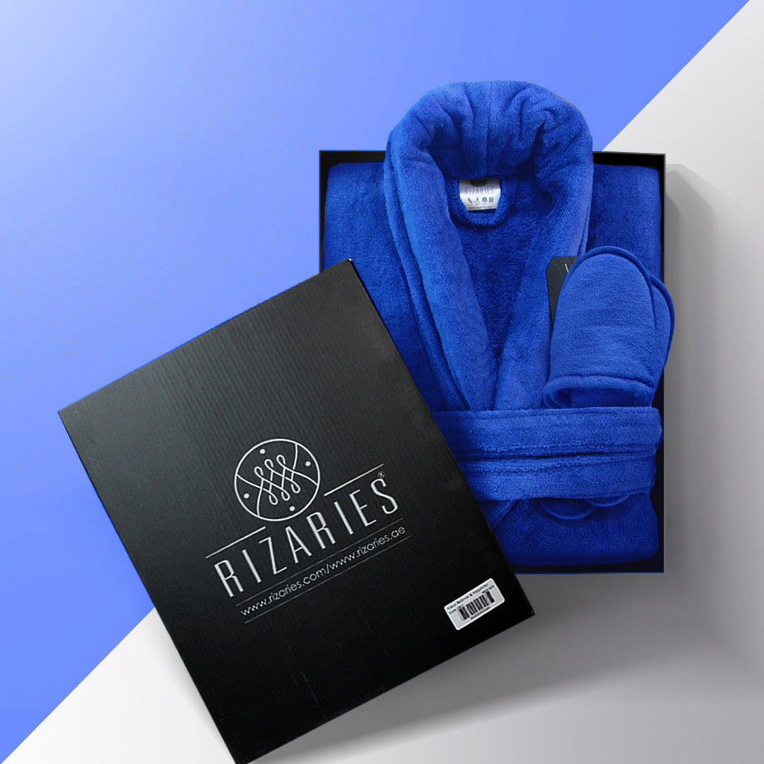 Velour Bathrobe and Slippers Set