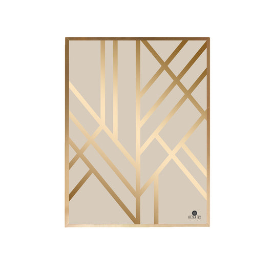 Beige Art Deco Wall Painting