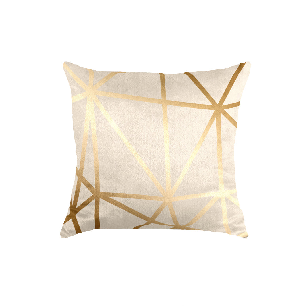 SuperSoft Beige Gold Geo Throw Cushion