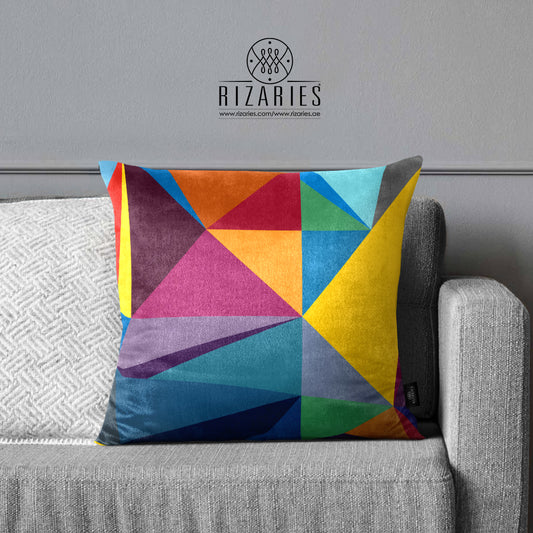 SuperSoft Colorful Triangle Throw Cushion