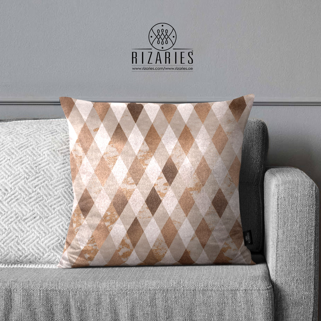 SuperSoft Copper Foil Diamond Throw Pillow