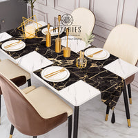 Thumbnail for Black Gold Abstract Table Style Set