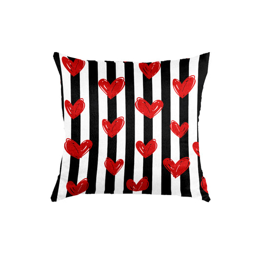 SuperSoft Hearts on Stripe Throw Pillow