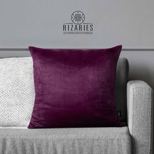 SuperSoft Dark Plain Purple Throw Pillow