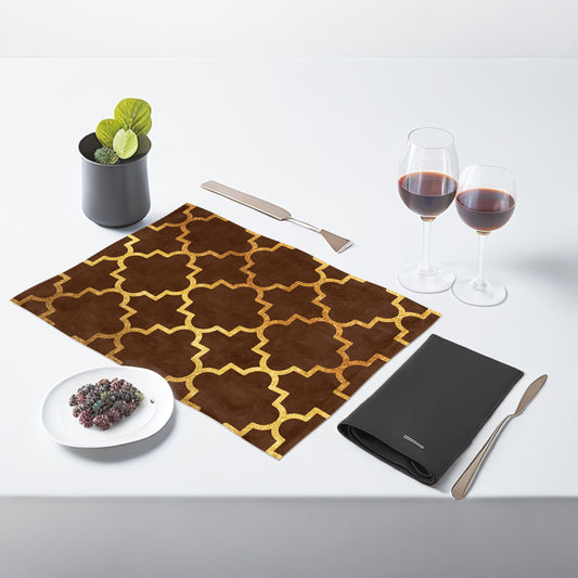 Brown Quatrefoil Table Mats