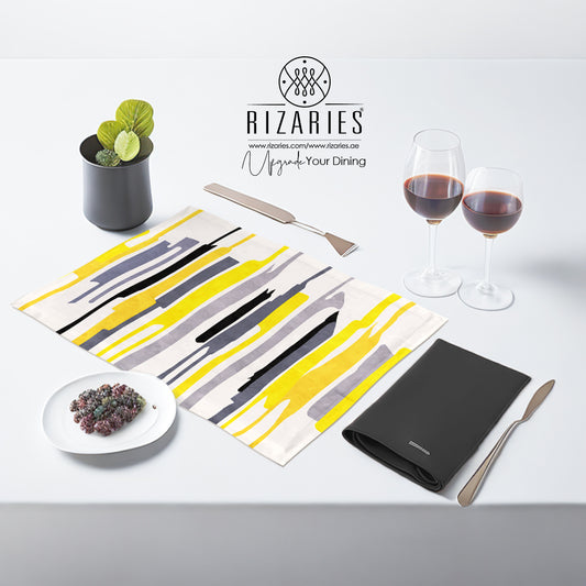 Yellow Grey Black Table Mats