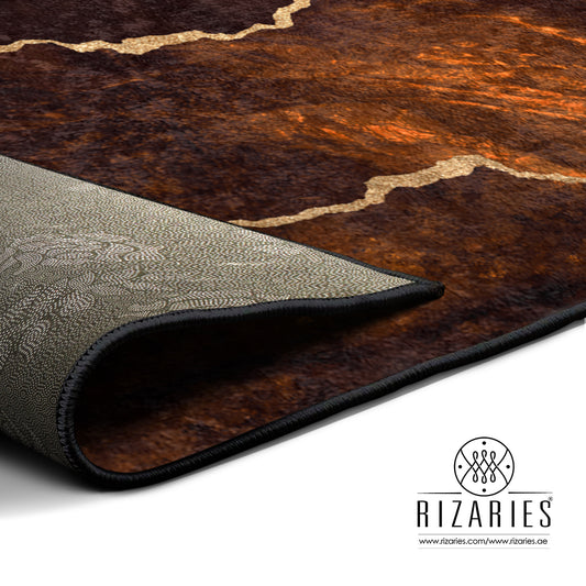 Brown Lava Abstract Centerpiece (Rug)