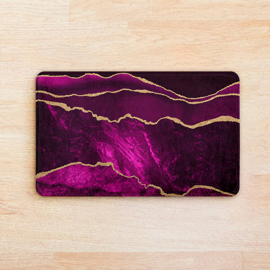 SuperSoft Purple & Gold Abstract Door Mat