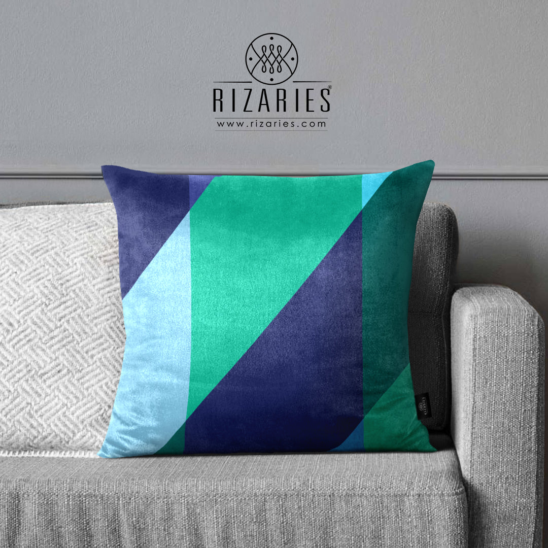 Super Soft Teal Mist Geo Throw Cushion