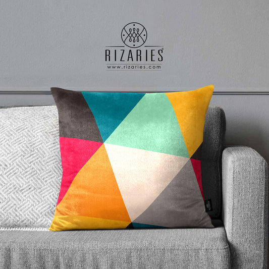 SuperSoft Colorful Triangles Throw Pillow