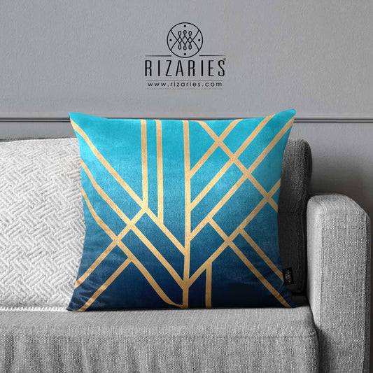 Super Soft Teal Art Deco Throw Cushion