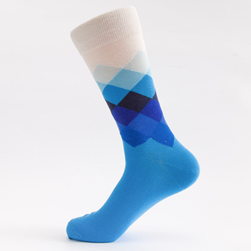 Faded Light Blue Diamond Crazy Socks
