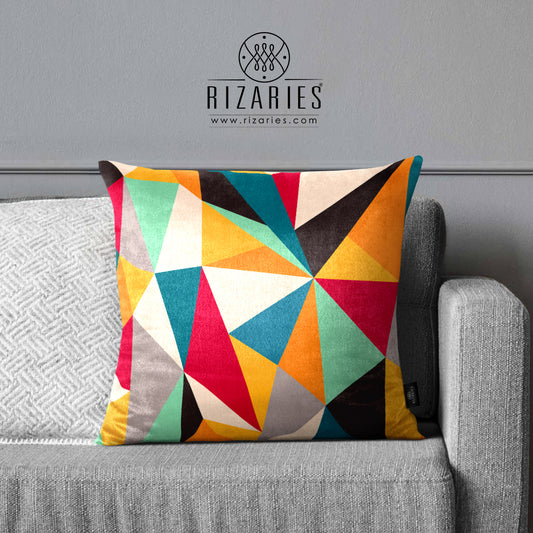 SuperSoft Colorful Geometric Throw Cushion