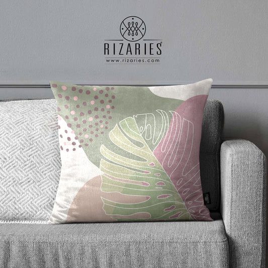 SuperSoft Mist Pink Tropical Throw Cushion