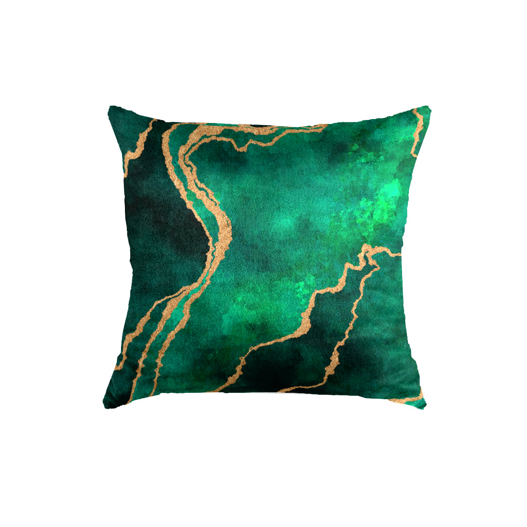 SuperSoft Green Gold Abstract Throw Pillow