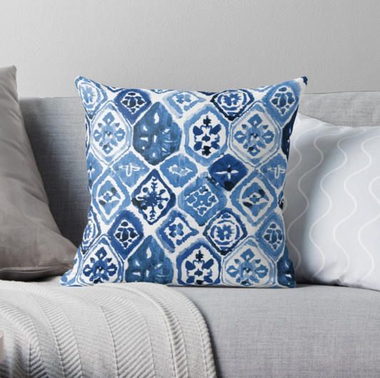 SuperSoft Arabesque Navy Tile Art