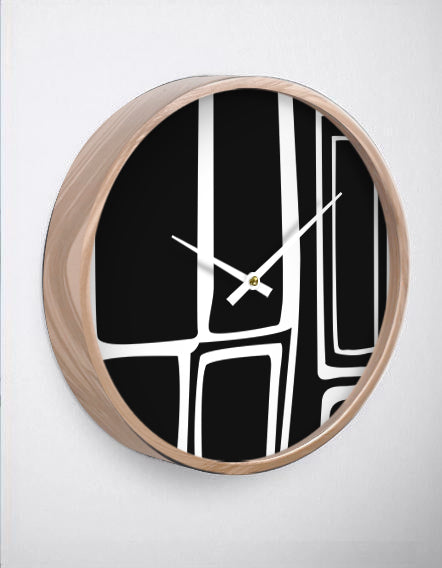Black & White Abstract Wall Clock
