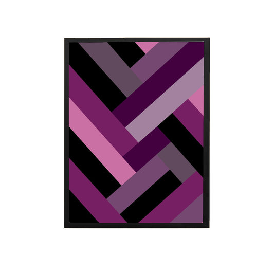Purple Lines Handmade Canvas Painting