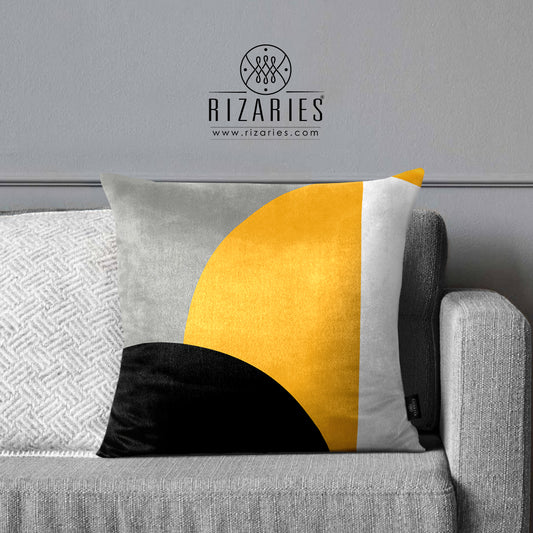 SuperSoft Mustard Black Grey Throw Cushion