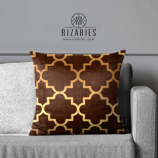 SuperSoft Brown Quatrefoil Throw Pillow