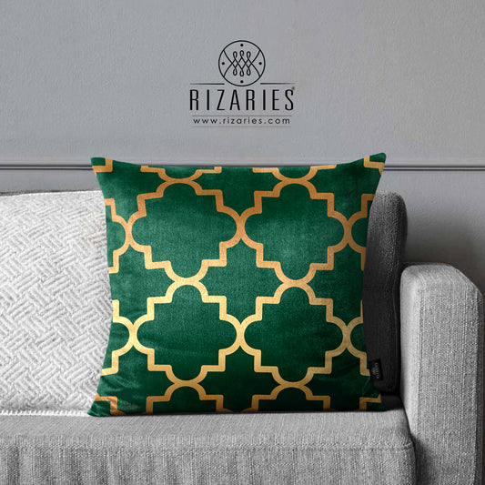 SuperSoft Green Quaterfoil Throw Pillow