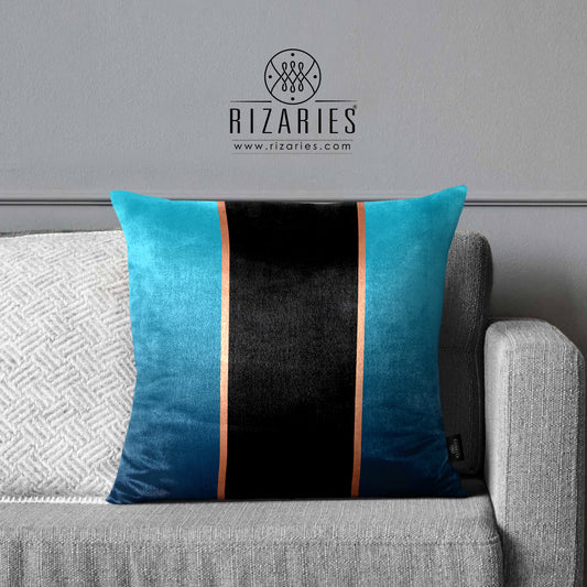Super Soft Teal Black Throw Cushion