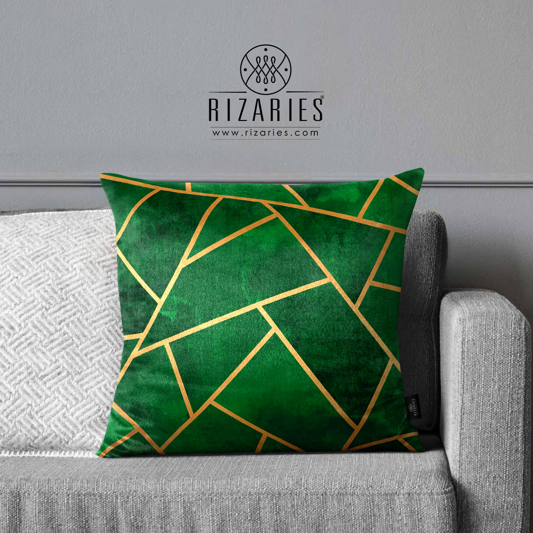 SuperSoft Green Geo Throw Cushion
