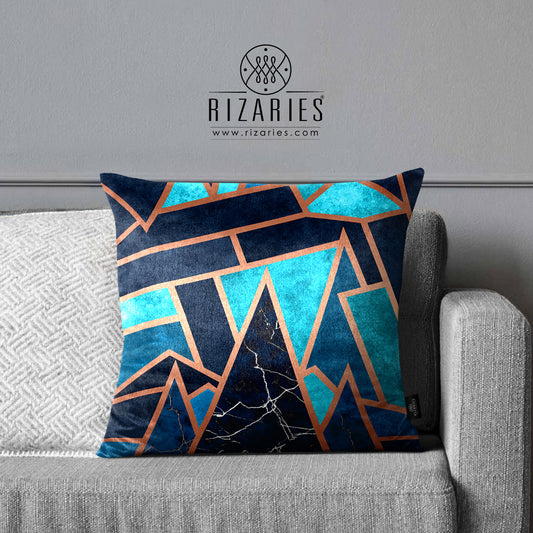 Super Soft Teal Marble Throw Cushion