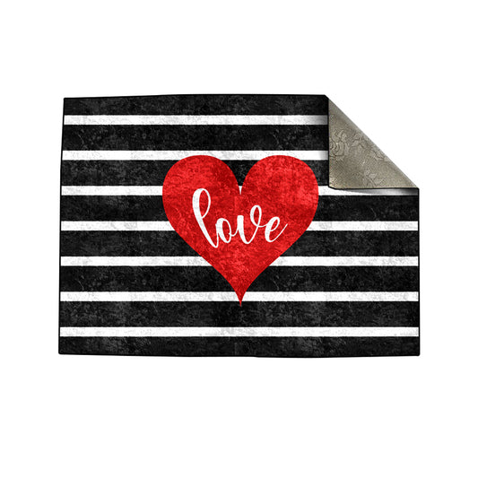 Black White Love  Centerpiece (Rug)