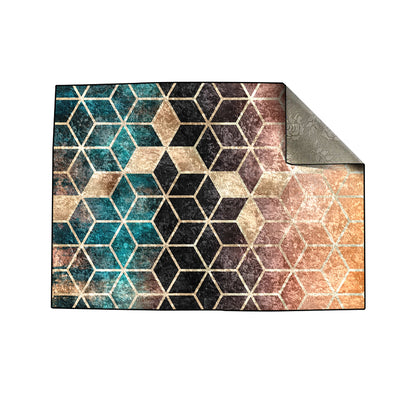 Ombre Cubes Emerald & Copper Centerpiece (Rug)