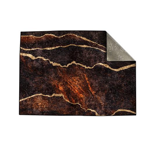 Brown Lava Abstract Centerpiece (Rug)