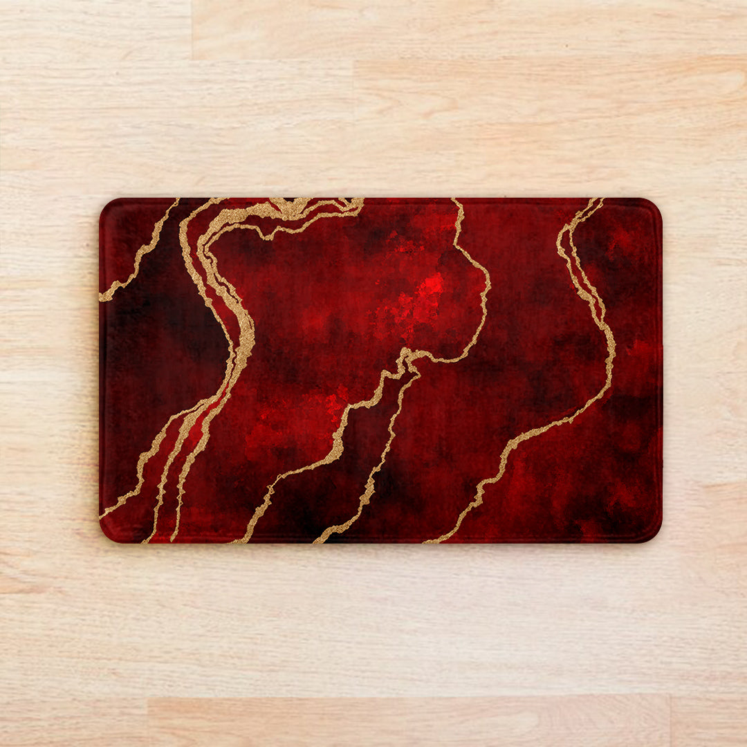 SuperSoft Burgundy Abstract Door Mat