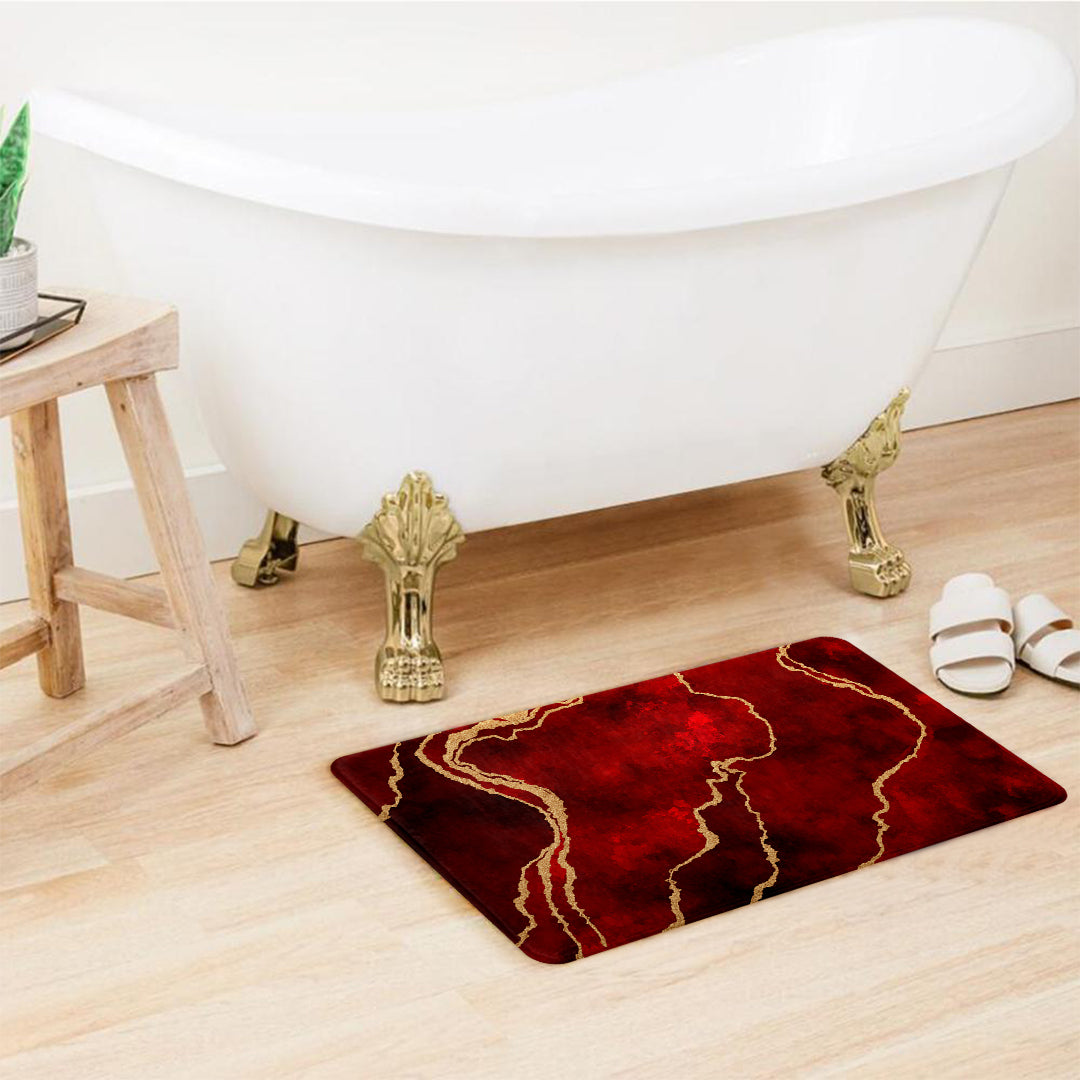 SuperSoft Burgundy Abstract Door Mat