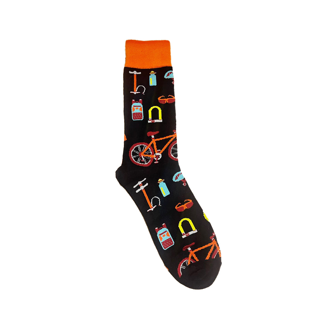 Cycle on Black Crazy Socks