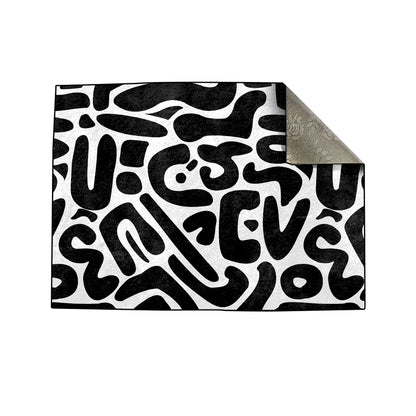 Modern Black & White Abstract Centerpiece (Rug)