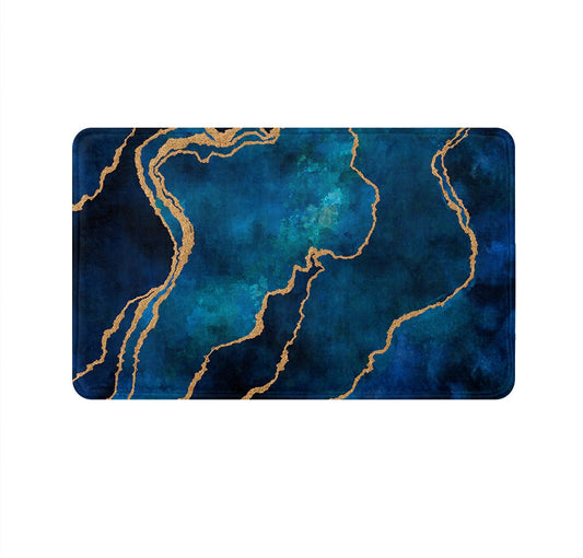 SuperSoft Blue Abstract Door Mat