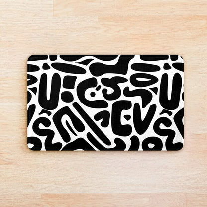 SuperSoft Modern Black & White Abstract Door Mat