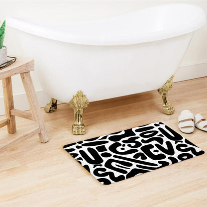 SuperSoft Modern Black & White Abstract Door Mat