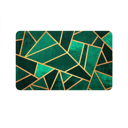 SuperSoft Green Geometric Door Mat