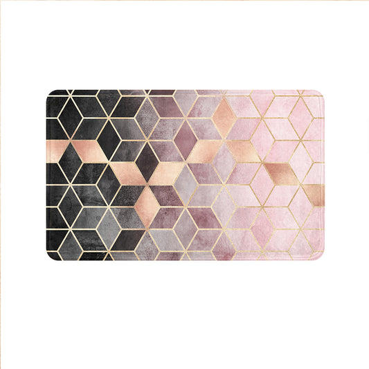 SuperSoft Pink Gradient Cubes Door Mat