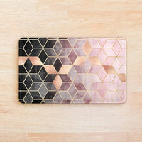 Thumbnail for SuperSoft Pink Gradient Cubes Door Mat