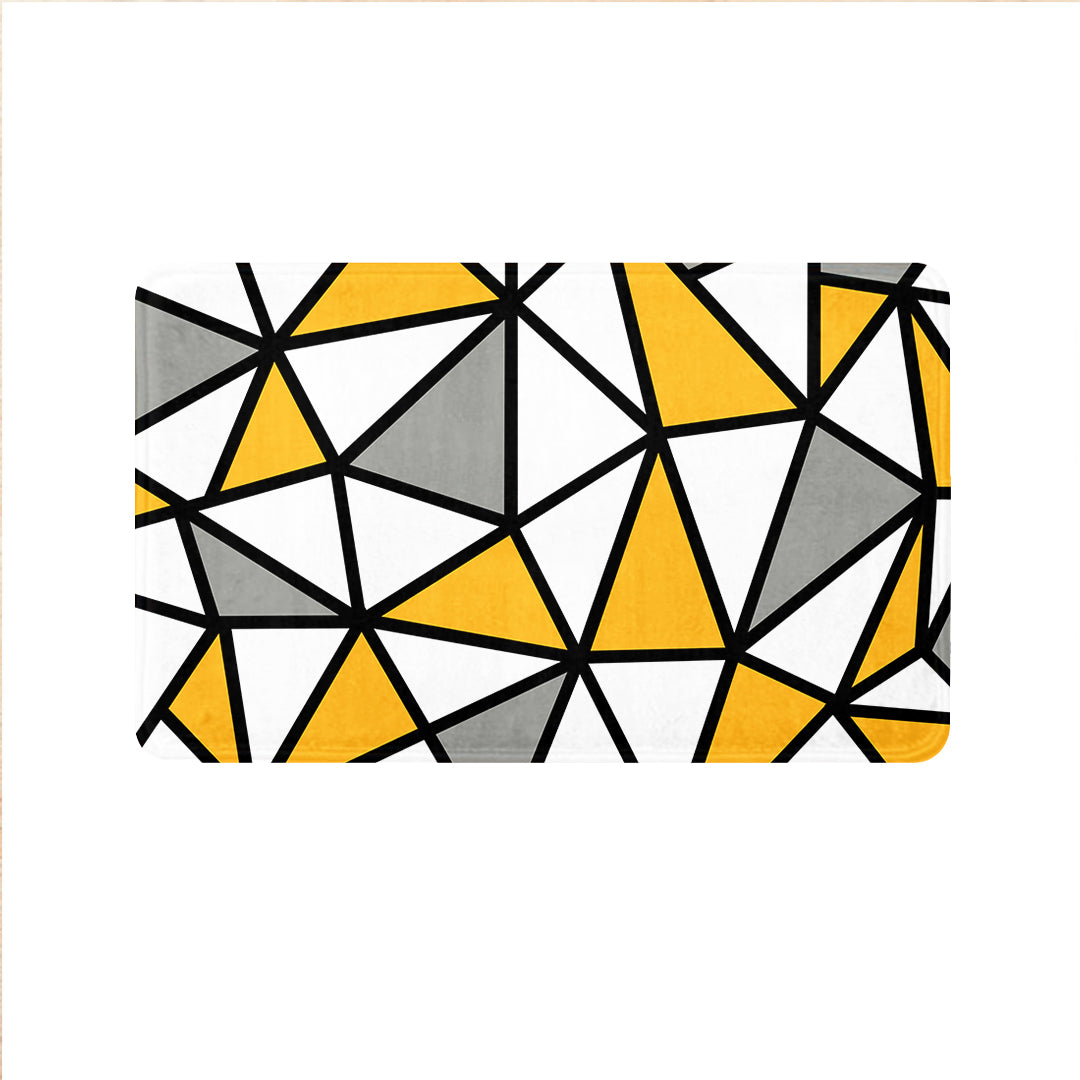 SuperSoft Yellow Geometric Door Mat
