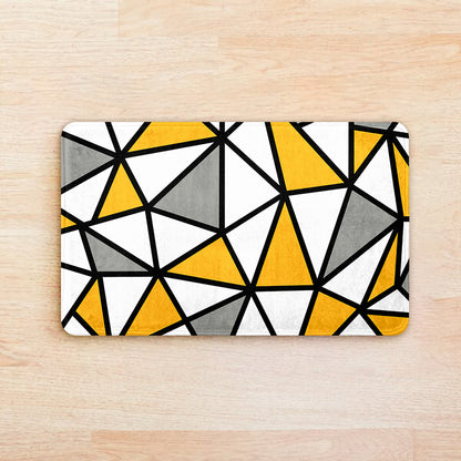 SuperSoft Yellow Geometric Door Mat