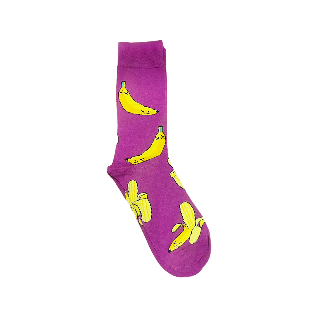 Banana on Purple Crazy Socks