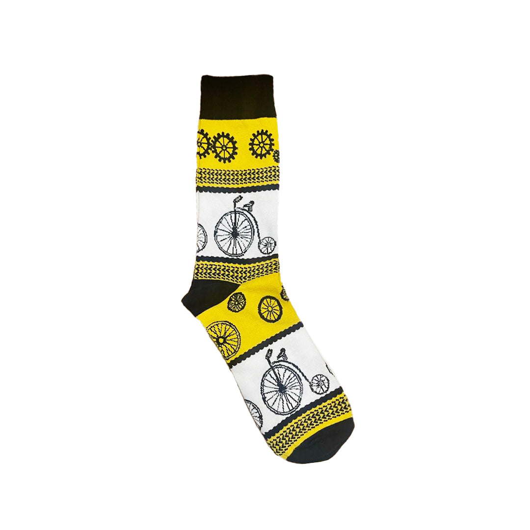 Cycle on Yellow Crazy Socks