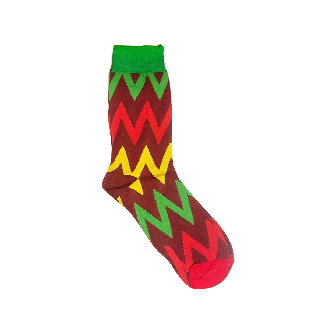 Red & Green ZIG-ZAG Crazy Socks