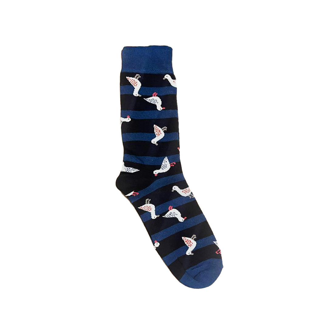 Bird on Blue Crazy Socks